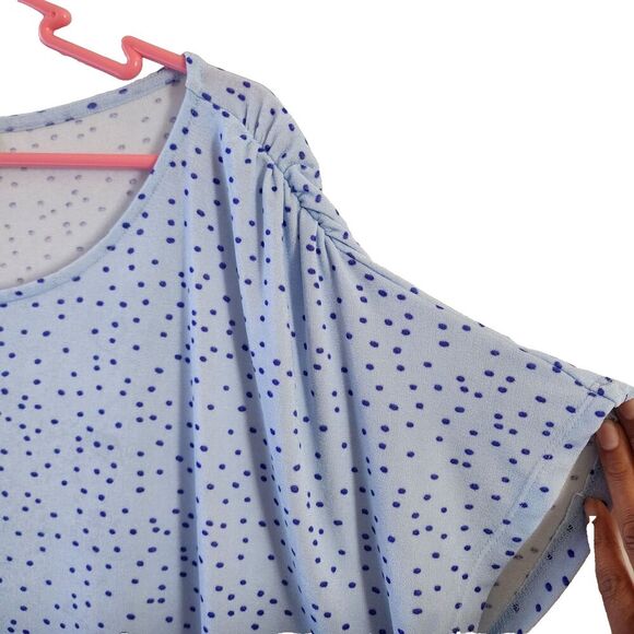 Jacklyn Smith Collection Dress Women XXL Blue Polka Dot Short Sleeve Casual - Picture 4 of 8